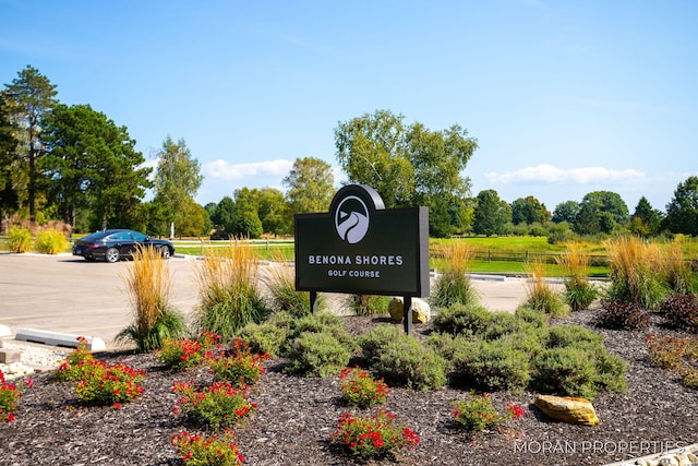 view of community sign