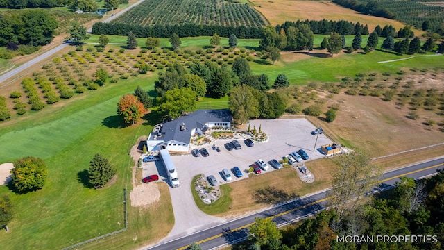 bird's eye view with a rural view