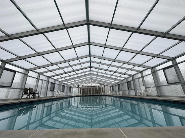 pool with glass enclosure