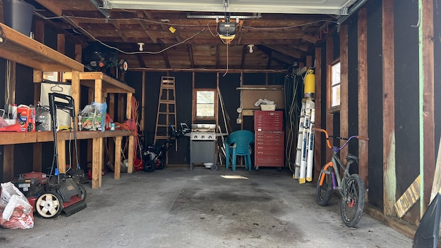 garage featuring a garage door opener