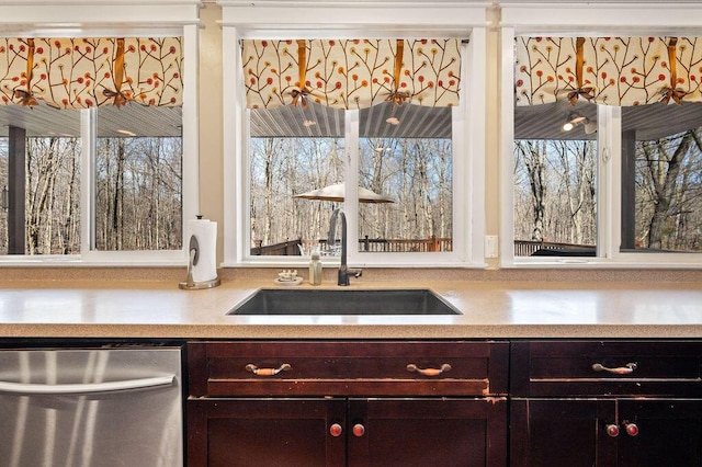 61914 M-51, Niles, MI 49120 - kitchen featuring a wealth of natural light, a sink, light countertops, and stainless steel dishwasher