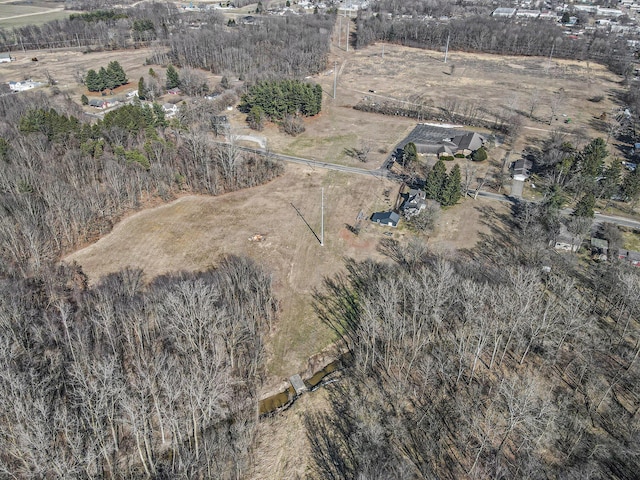 aerial view with a rural view