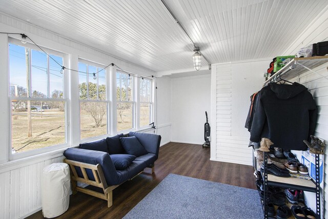 living area with wood finished floors