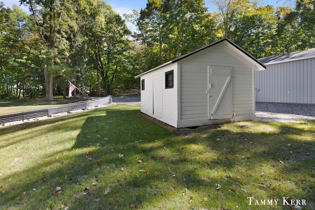 view of shed