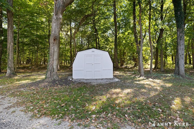 view of shed