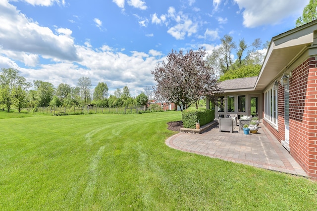 view of yard with a patio area