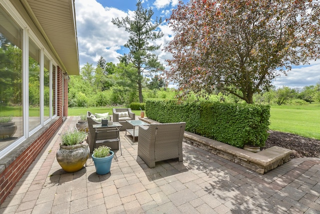 view of patio / terrace with an outdoor hangout area