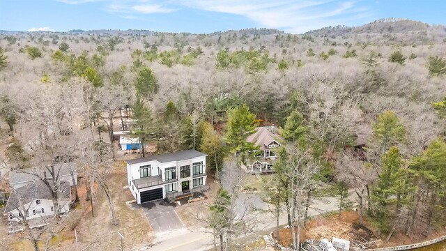 7505 S Lakeshore Dr, Pentwater, MI 49449 - birds eye view of property featuring a forest view