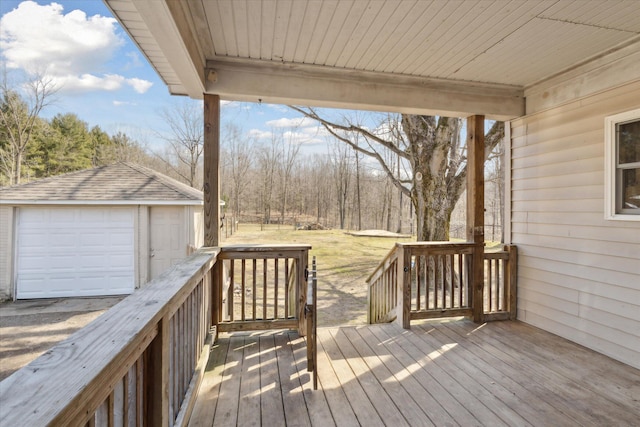 deck featuring an outbuilding