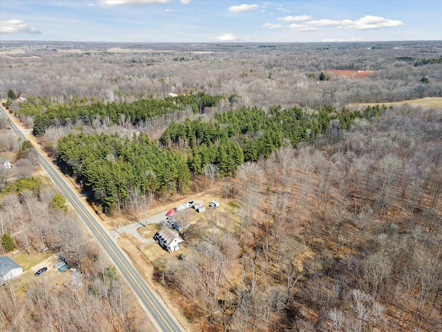 aerial view with a forest view