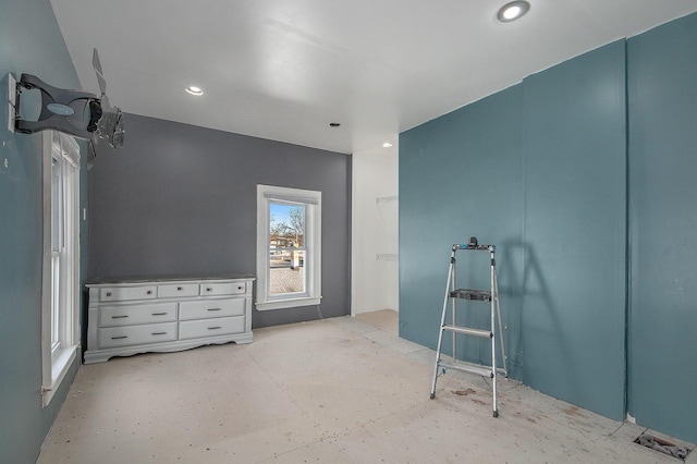 interior space featuring recessed lighting