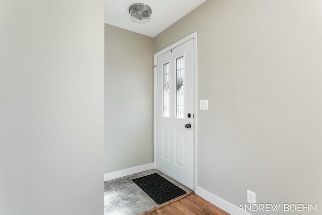 entryway with baseboards