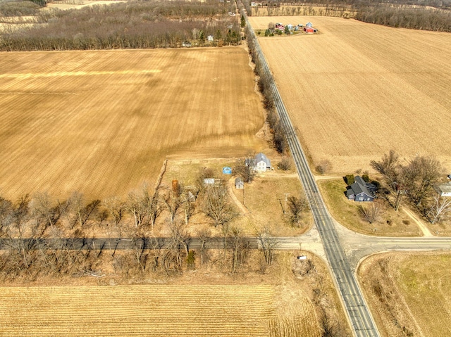 aerial view featuring a rural view