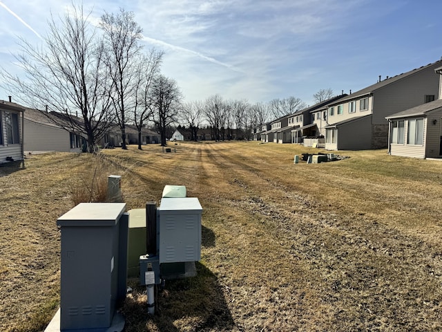 view of road with a residential view