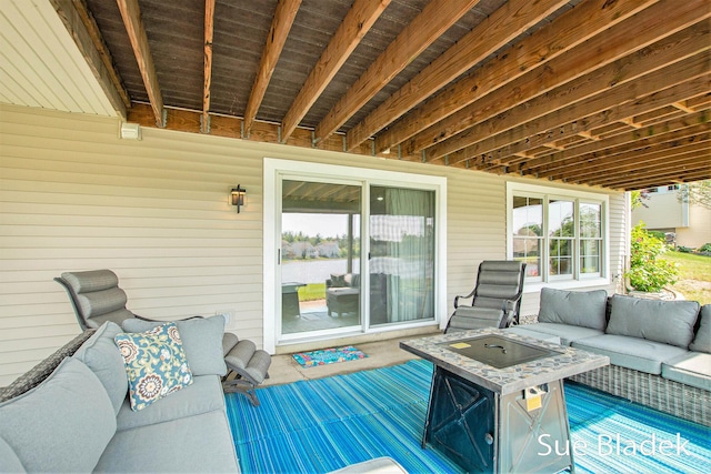 6735 Windflower Way, Norton Shores, MI 49444 - wooden terrace featuring an outdoor living space