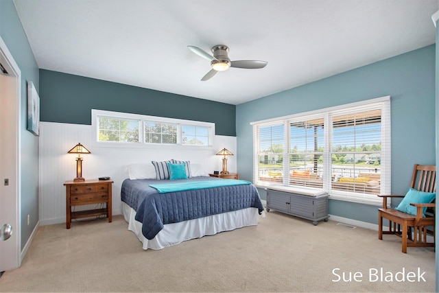 6735 Windflower Way, Norton Shores, MI 49444 - bedroom featuring light carpet and a ceiling fan