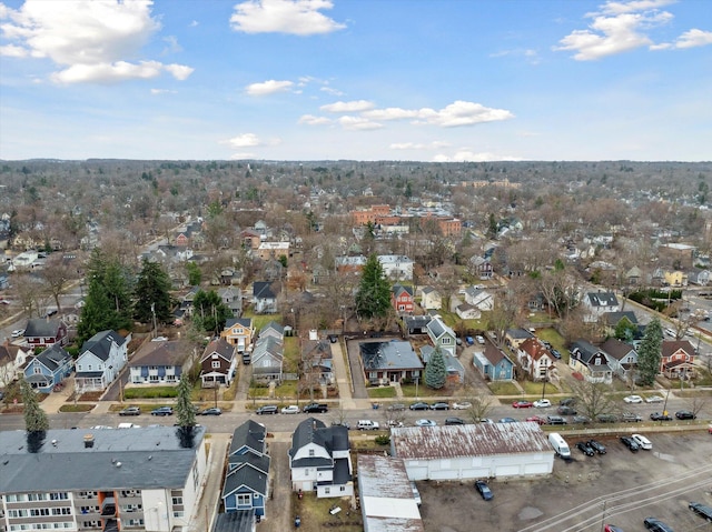 aerial view with a residential view