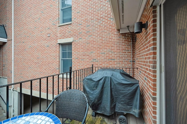 balcony with a grill