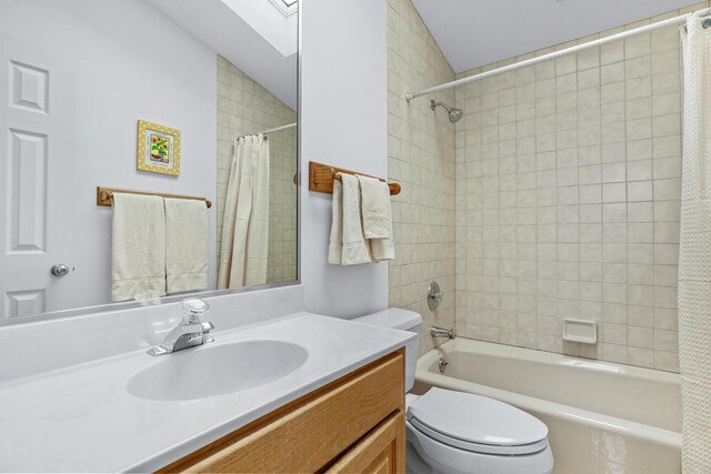 2019 Silvertip Ln, Long Beach, IN 46360 - bathroom featuring toilet, vanity, and shower / bath combination with curtain