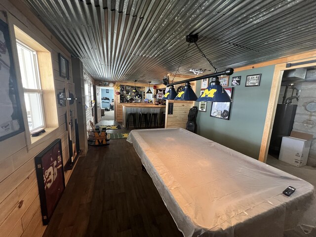 2772 S Wisner Ave, Fremont, MI 49412 - recreation room with a dry bar, billiards, and wood finished floors