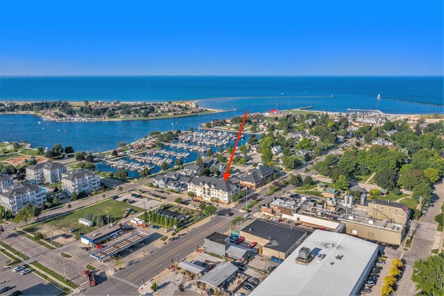 401 W Ludington Ave Unit 208, Ludington, MI 49431 - aerial view featuring a water view
