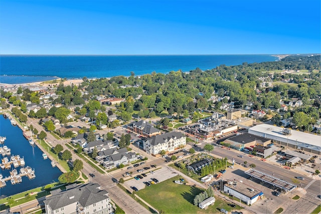 401 W Ludington Ave Unit 208, Ludington, MI 49431 - aerial view featuring a water view