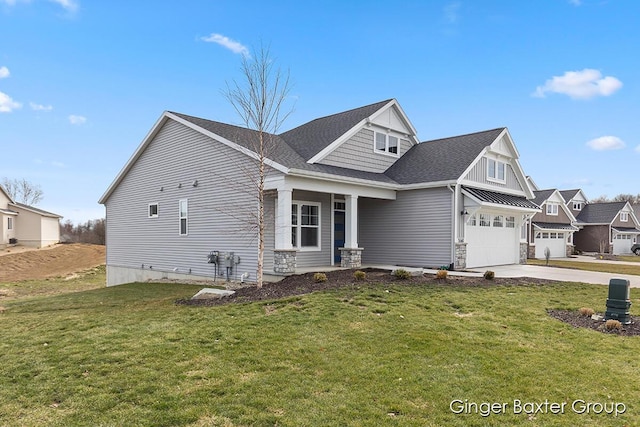 5560 Albright Ave SW Unit 67, Wyoming, MI 49418 - view of front facade with an attached garage, a shingled roof, concrete driveway, and a front yard