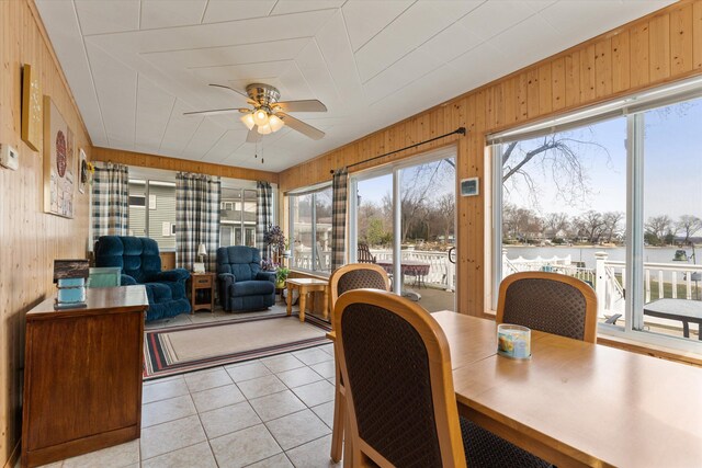 1169 Shady Shores Dr, Niles, MI 49120 - sunroom / solarium with tile patterned flooring and wood walls