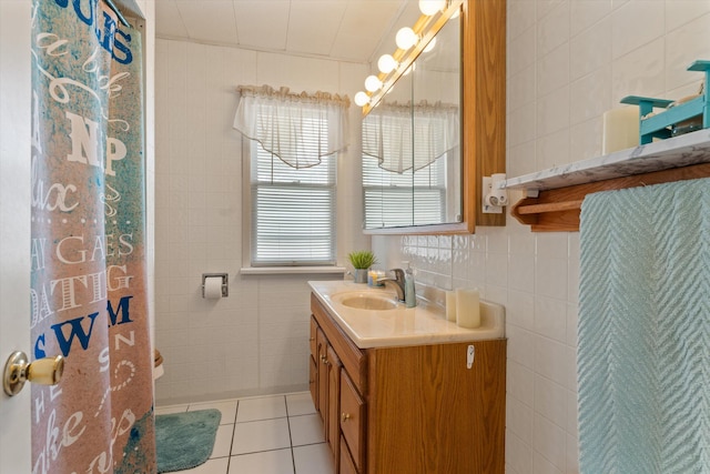 1169 Shady Shores Dr, Niles, MI 49120 - full bath with tile patterned floors, tile walls, and vanity
