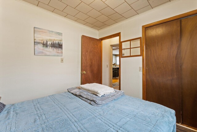 1169 Shady Shores Dr, Niles, MI 49120 - bedroom with a closet and crown molding