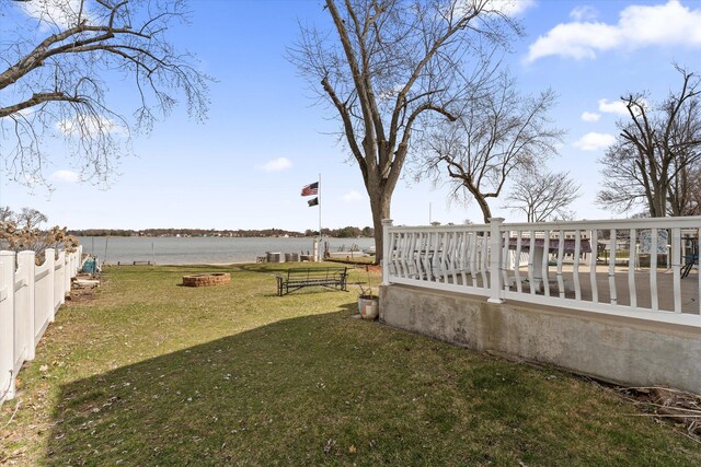 1169 Shady Shores Dr, Niles, MI 49120 - view of yard with fence private yard and a deck with water view