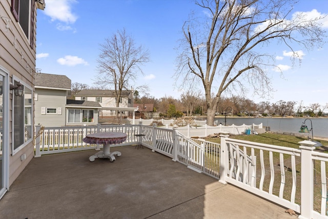 1169 Shady Shores Dr, Niles, MI 49120 - view of patio / terrace featuring a fenced backyard and a water view