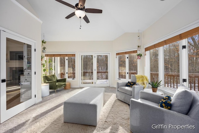 7834 Strawberry Ln NE, Belmont, MI 49306 - sunroom / solarium featuring lofted ceiling and carpet