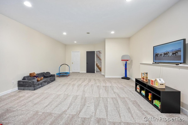 7834 Strawberry Ln NE, Belmont, MI 49306 - interior space with stairway, recessed lighting, baseboards, and carpet