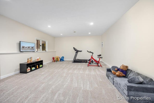 7834 Strawberry Ln NE, Belmont, MI 49306 - recreation room with recessed lighting, baseboards, and carpet