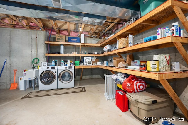7834 Strawberry Ln NE, Belmont, MI 49306 - unfinished basement featuring visible vents and separate washer and dryer