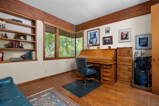 4923 Hickory Hill Rd, Ann Arbor, MI 48105 - office area featuring baseboards and hardwood / wood-style flooring