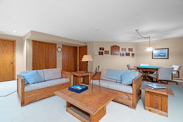 4923 Hickory Hill Rd, Ann Arbor, MI 48105 - living area featuring light carpet and recessed lighting