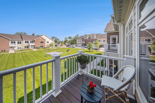 616 Boardwalk Ln, Dexter, MI 48130 - wooden deck featuring a residential view and a yard