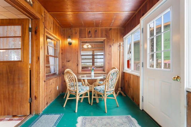 36.5 Lake Shore Dr, South Haven, MI 49090 - dining room with wood ceiling and wood walls