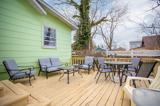 36.5 Lake Shore Dr, South Haven, MI 49090 - wooden deck with outdoor dining space