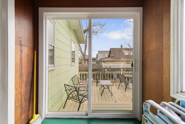 36.5 Lake Shore Dr, South Haven, MI 49090 - doorway with wooden walls