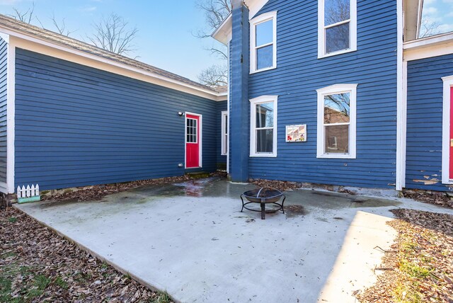816 7th St, Three Rivers, MI 49093 - view of patio / terrace with an outdoor fire pit