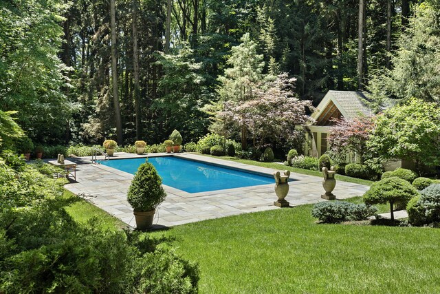 5716 E 1000 N, La Porte, IN 46350 - pool featuring a patio and a yard