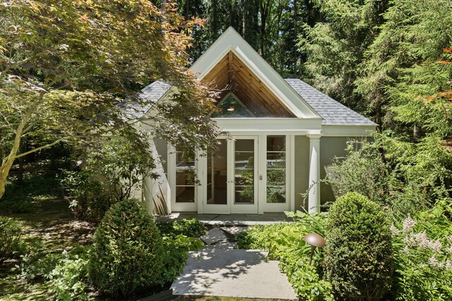 5716 E 1000 N, La Porte, IN 46350 - view of outdoor structure with french doors and an outbuilding