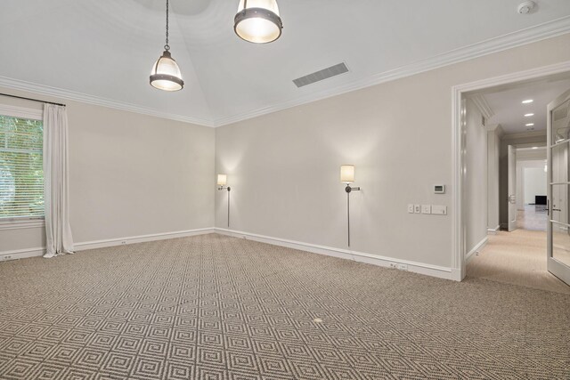5716 E 1000 N, La Porte, IN 46350 - empty room with carpet, baseboards, and crown molding