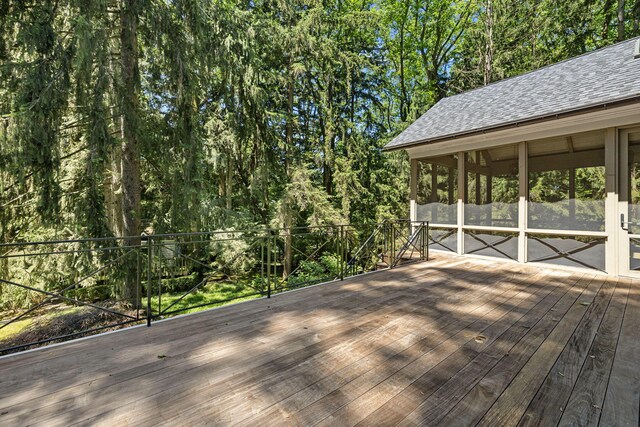 5716 E 1000 N, La Porte, IN 46350 - wooden terrace with a sunroom