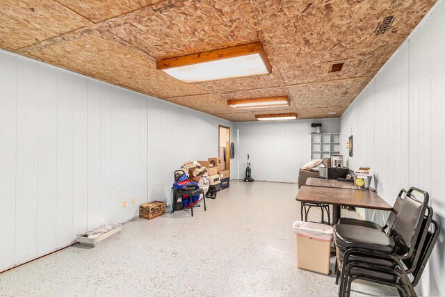view of finished basement