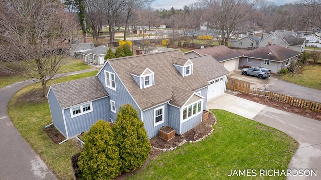 drone / aerial view with a residential view