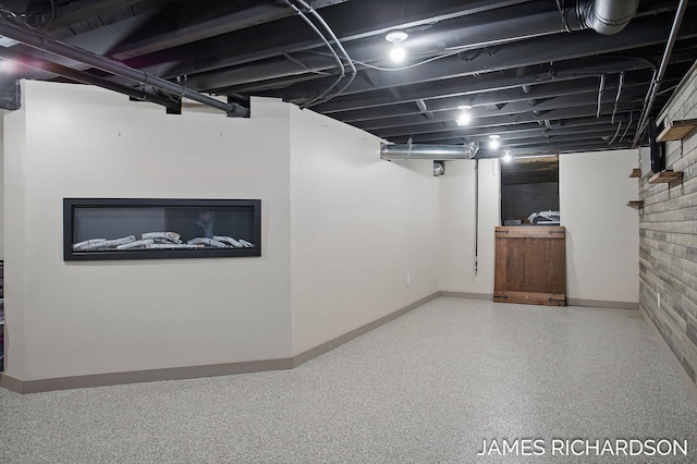 finished basement with baseboards